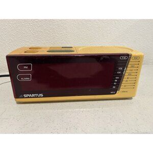 Vintage Spartus Large Display AM FM Alarm Clock Radio Model 0123 Tested Works